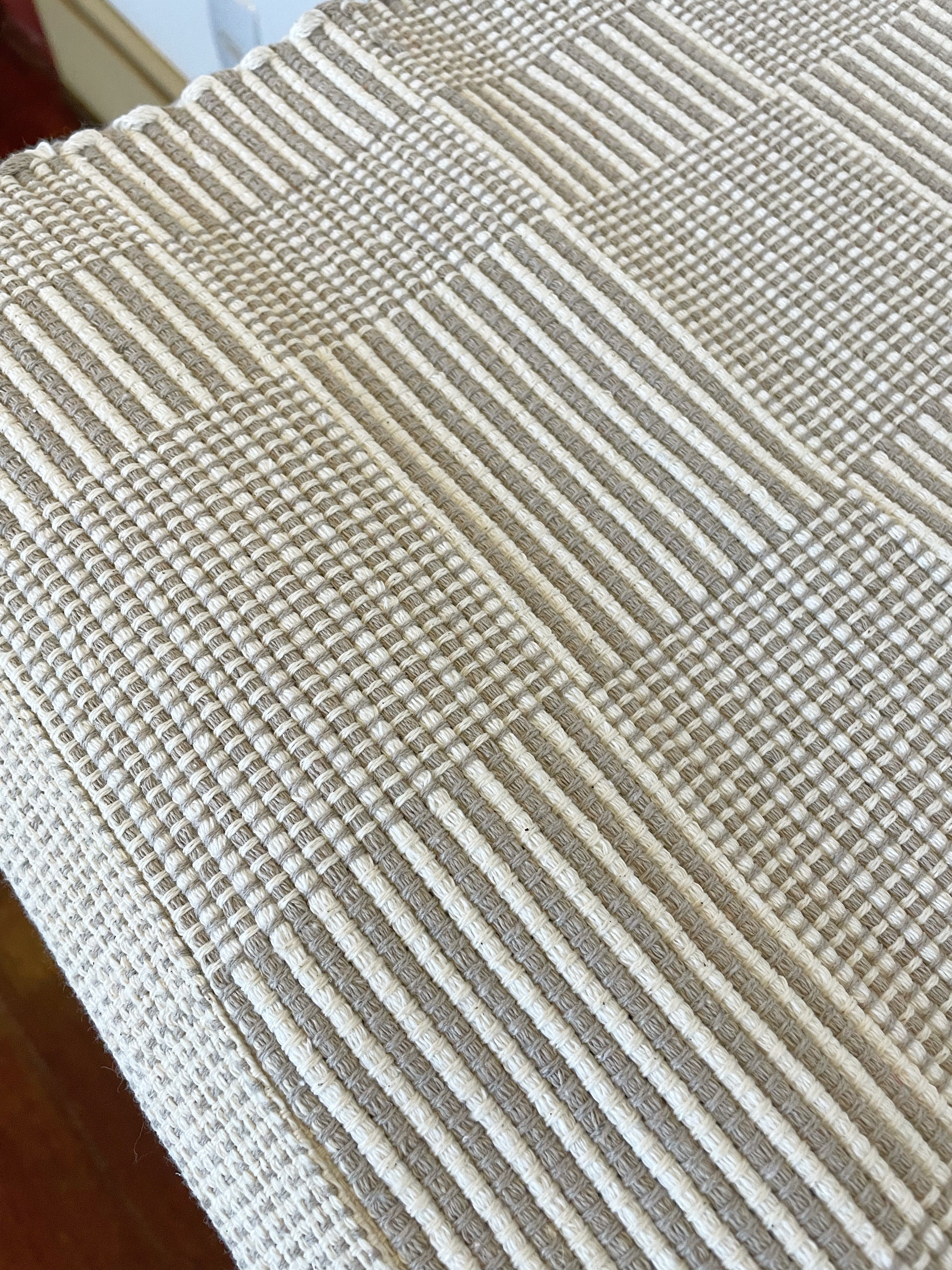 Passadeira / Tapete Una  Quadriculado Artesanal em tear 100% Algodão - Verte