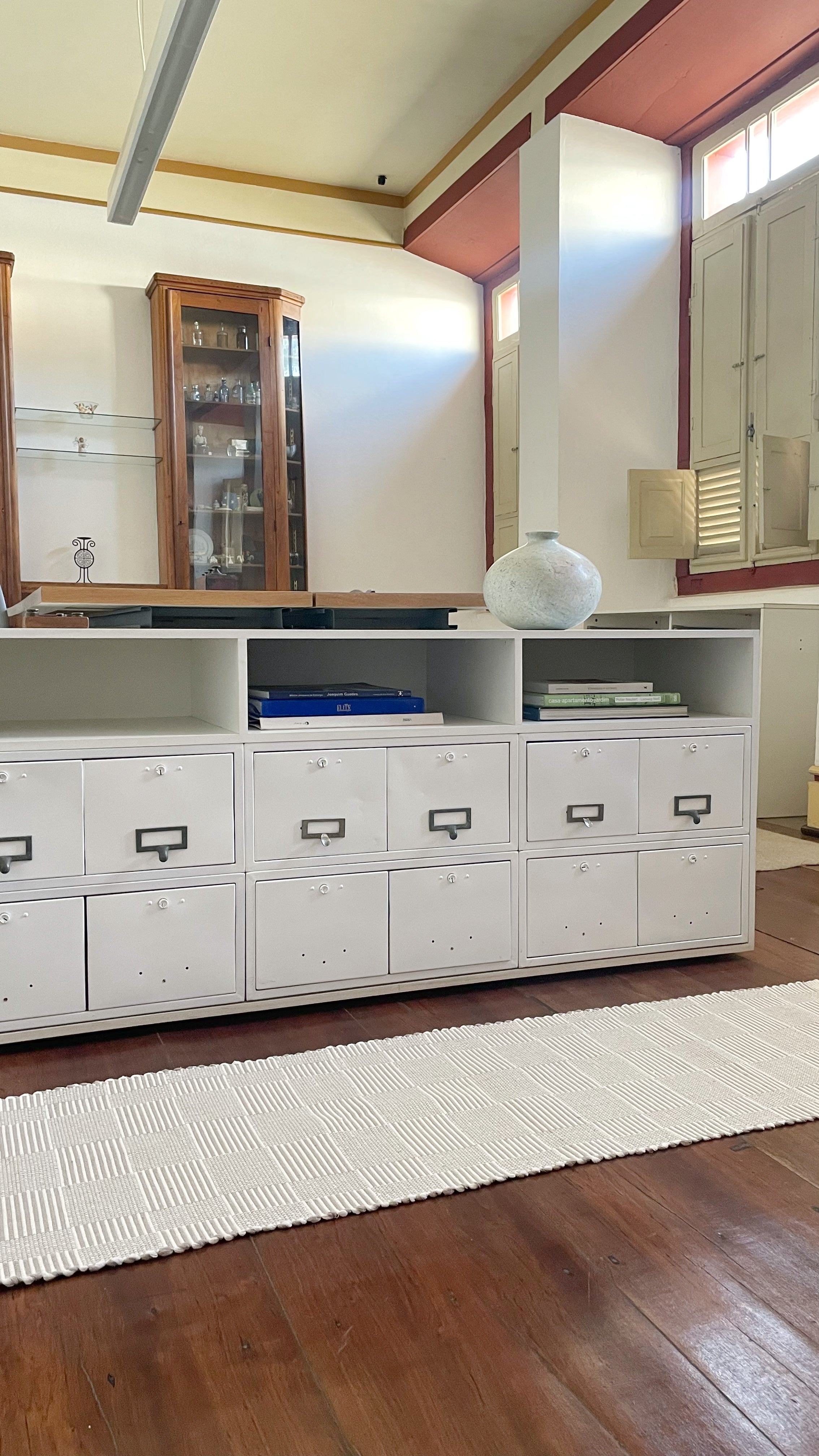 Passadeira / Tapete Una  Quadriculado Artesanal em tear 100% Algodão - Verte