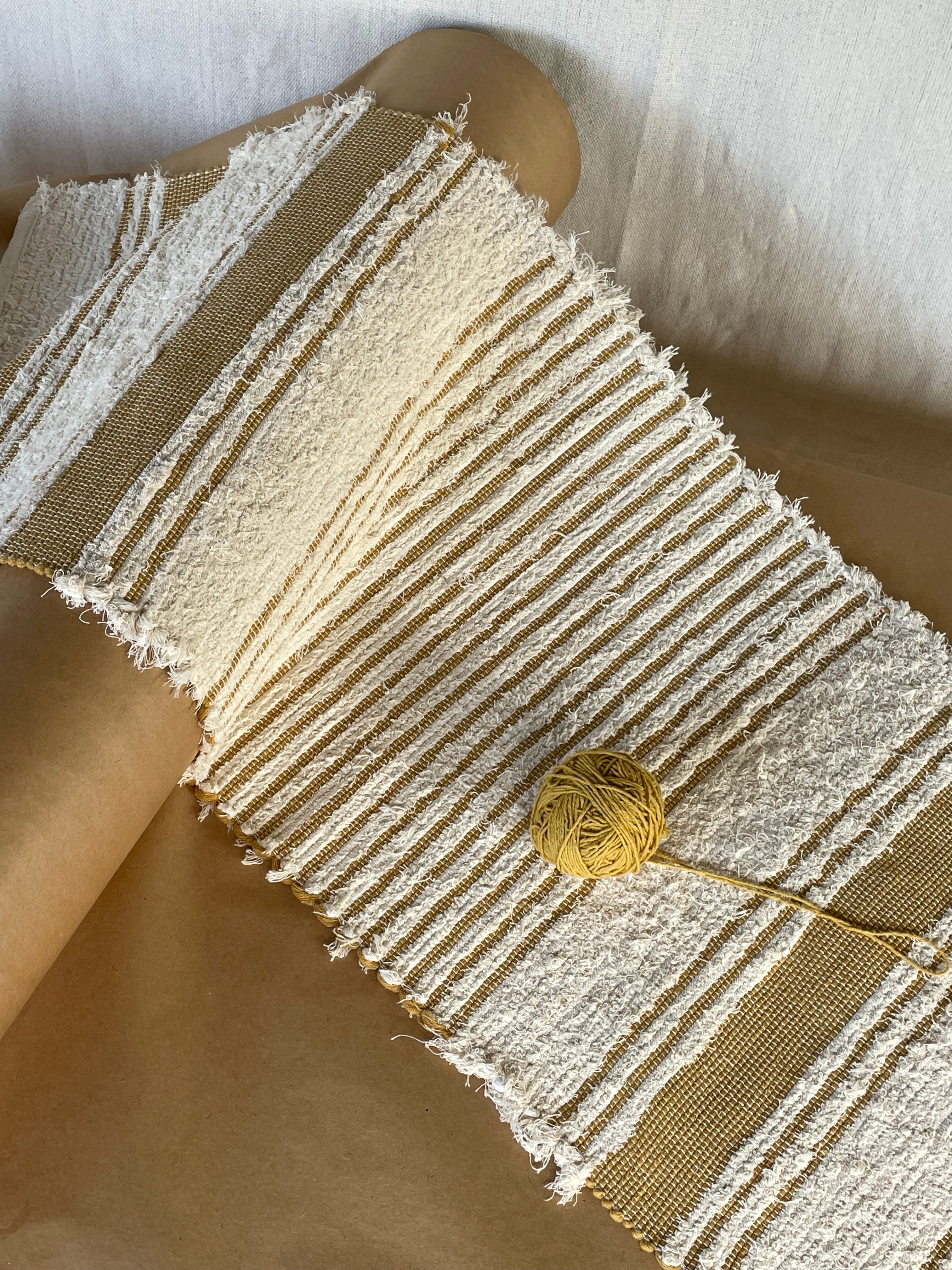 Passadeira / Tapete Traço Listrado Artesanal em tear 100% Algodão - Verte