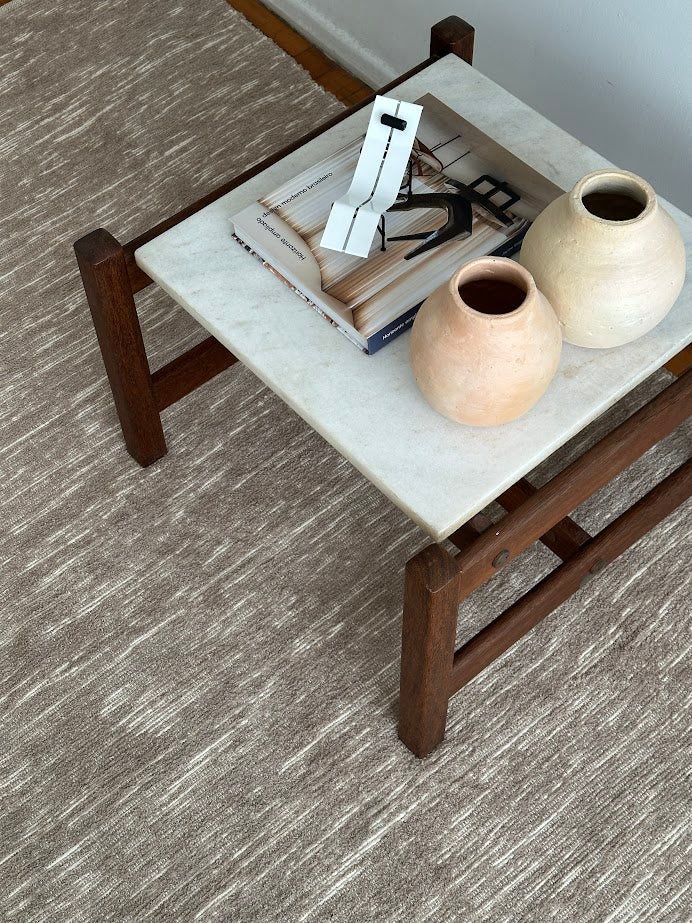 Tapete Campos 100% Algodão Mesclado em Cappuccino - Verte Tapetes