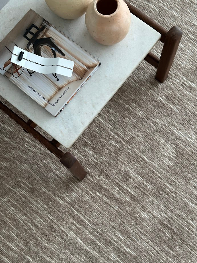 Tapete Campos 100% Algodão Mesclado em Cappuccino - Verte Tapetes