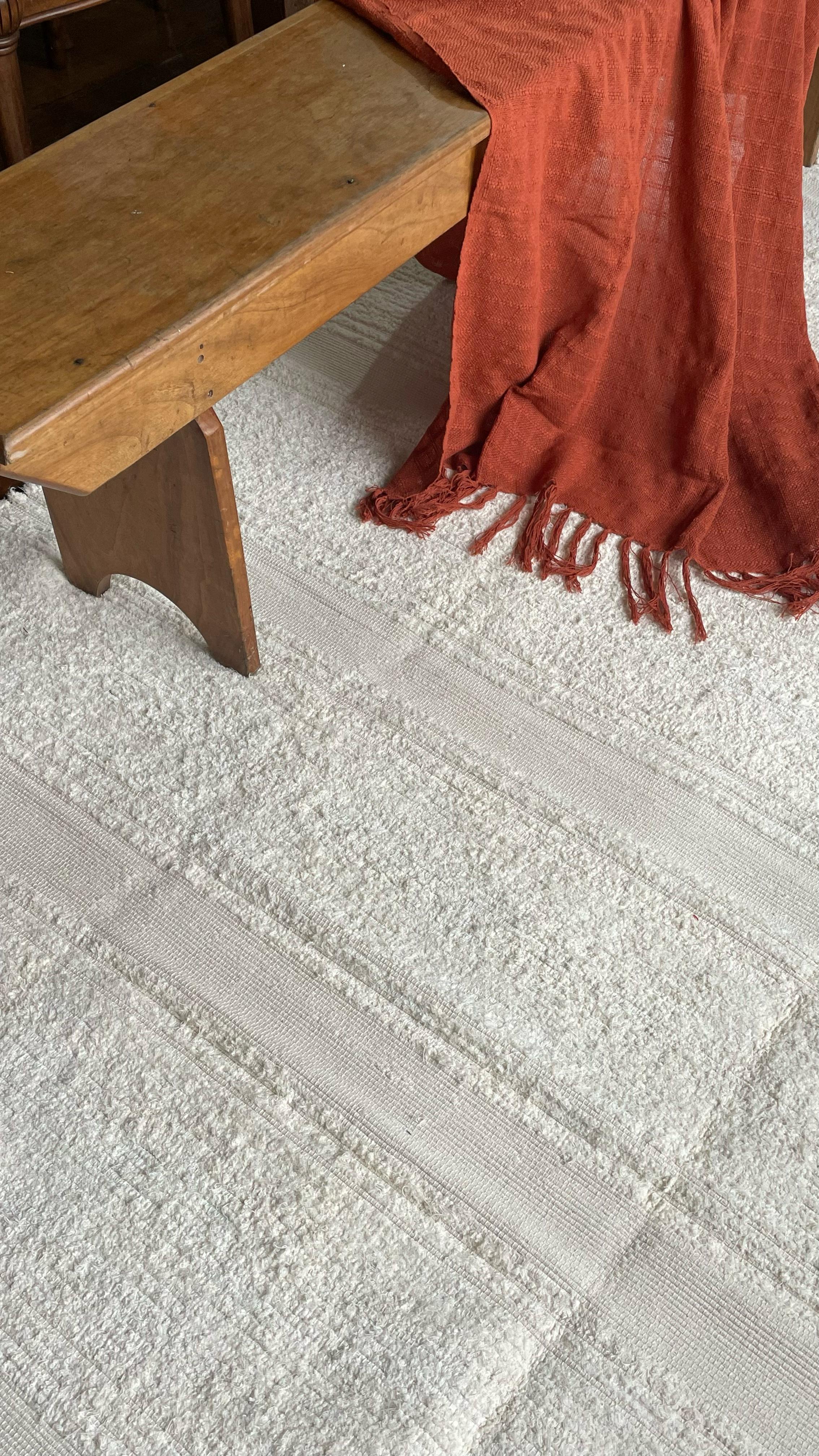 Tapete Poesia Cru 100% Algodão com Listras Ritmadas - Verte Tapetes