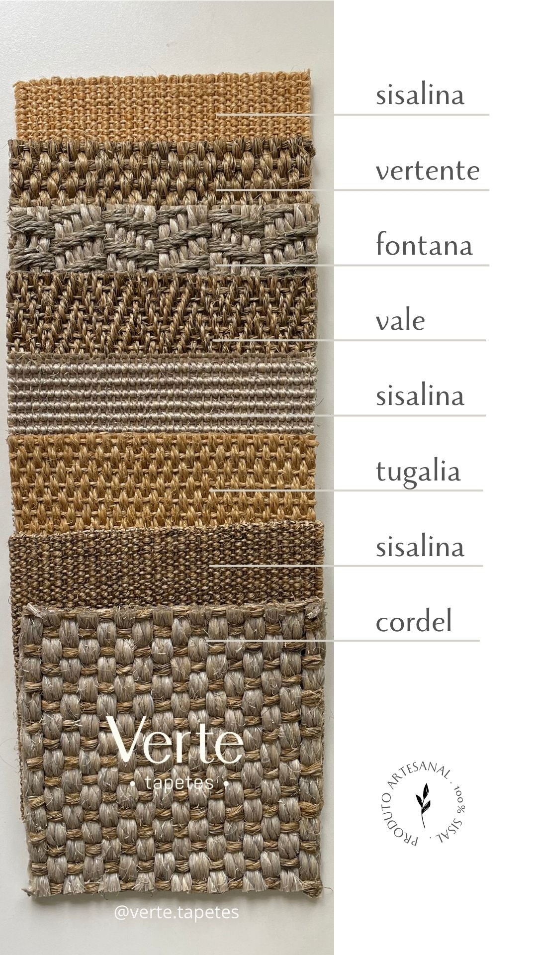 Tapete de Sisal Vale 100% Sisal Personalizável - Verte Tapetes